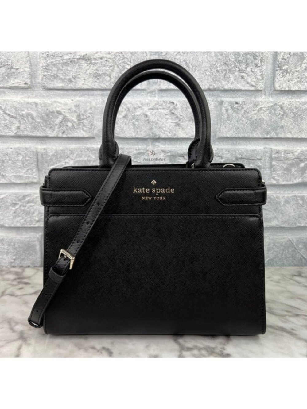 Kate Spade Staci Medium Satchel Crossbody In Black